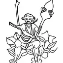 Apollo holding bow/arrow with hyacinths wrapped around arrow  tattoo design idea