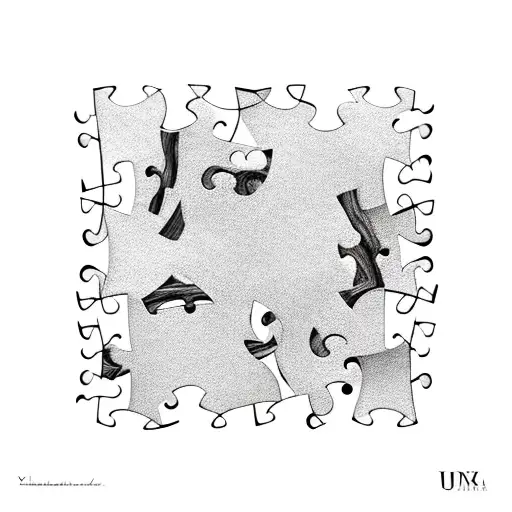 puzzle pieces with names tattoo design idea