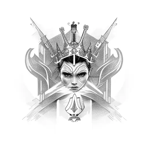 rey de ajedrez con cara tattoo design idea