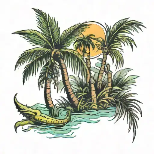 FLORIDA ~ Swamp Palms tattoo design idea
