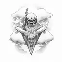 titan at last holding up the ocean tattoo design idea