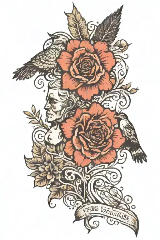 one hundred years of solitude for two people tattoo design idea