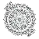 An intricate mandala design incorporating elements from different countries the client has traveled to, representing their love for travel and cultural diversity tattoo design idea