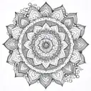 An intricate mandala design incorporating elements from different countries the client has traveled to, representing their love for travel and cultural diversity tattoo design idea