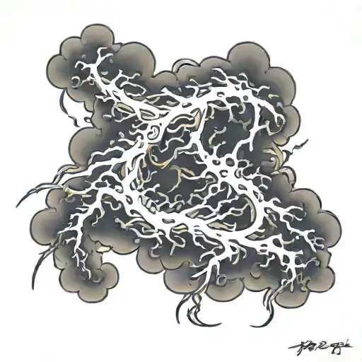 lightning storm tattoo design idea
