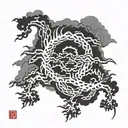 lightning storm tattoo design idea