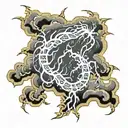 lightning storm tattoo design idea