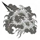 lightning storm tattoo design idea