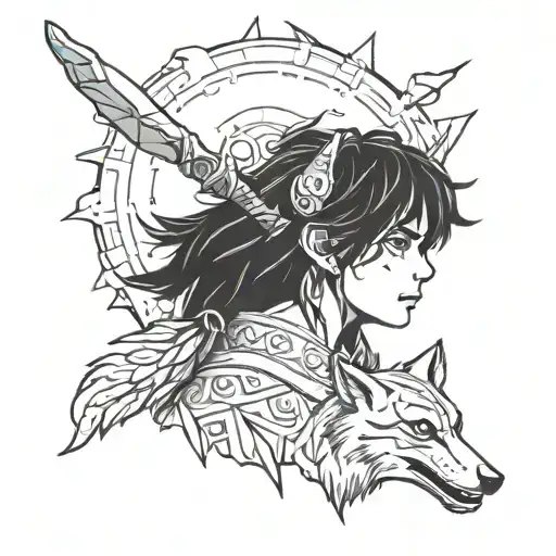 princess mononoke tattoo design idea