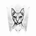 Sphynx cat three-headed tattoo design idea