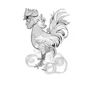 a rooster tattoo design idea