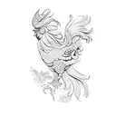 a rooster tattoo design idea