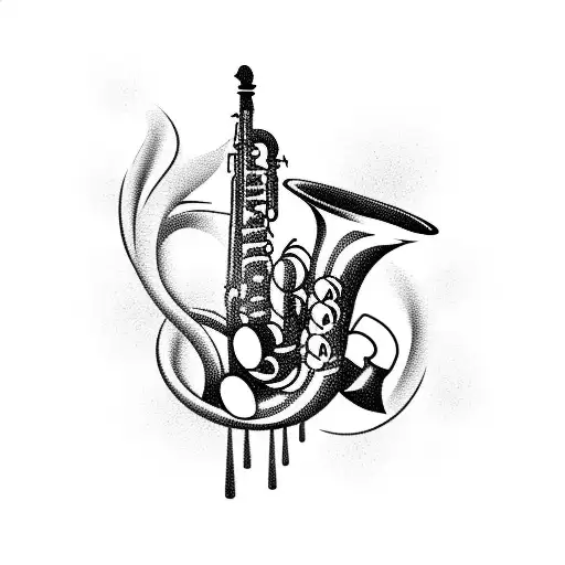 saxophone  tattoo design idea
