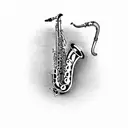 saxophone  tattoo design idea