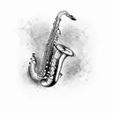 saxophone  tattoo design idea