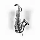 saxophone  tattoo design idea