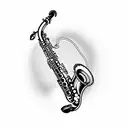 saxophone  tattoo design idea