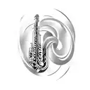 saxophone  tattoo design idea