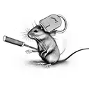 A standing rat with a skateboard,cigarette and a hat on his head tattoo design idea