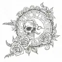 scorpio horscope sign with death rose tattoo design idea