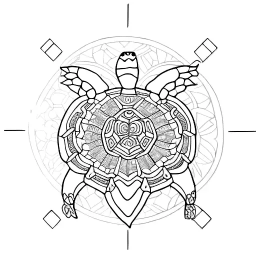 anthropology evolution apotheosis mandala beautiful nature turtle shell organic tattoo design idea