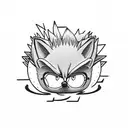 sonic the hedgehog chilling on the beach with shilli dog tattoo design idea