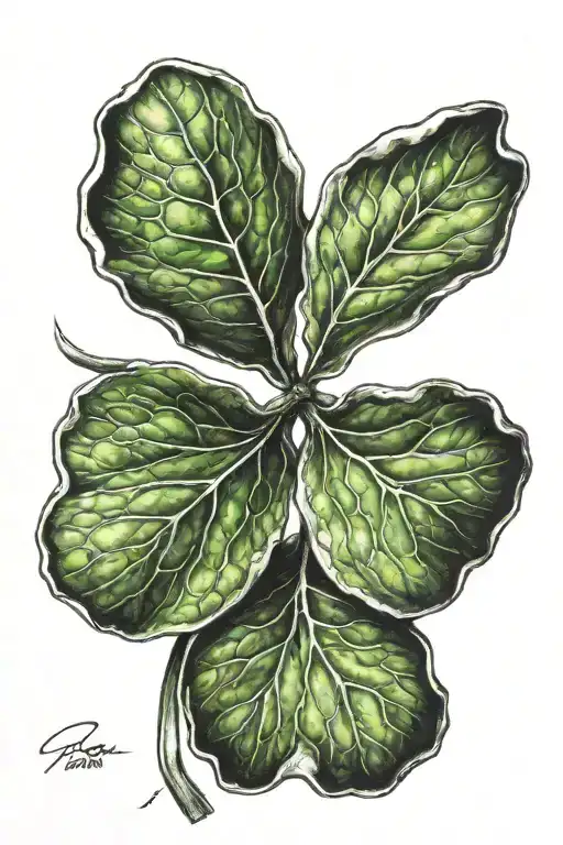 4 leaf clover tattoo design idea