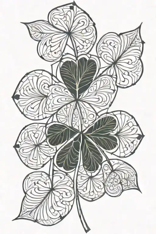 4 leaf clover tattoo design idea
