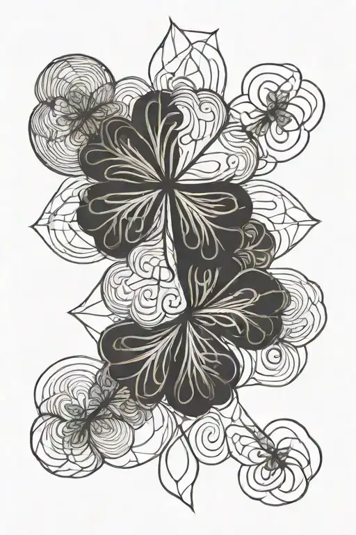 4 leaf clover tattoo design idea