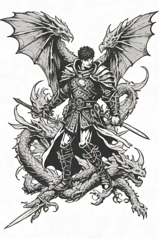 Berserk Guts wielding the Dragon Slayer with crows tattoo design idea