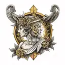 5 stoic virtues discipline Justice wisdom courage temperance tattoo design idea