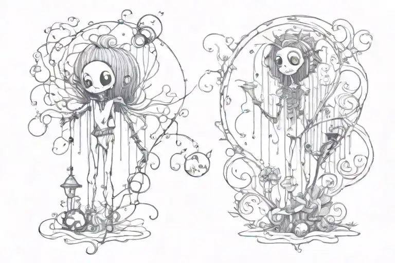 tim burton style tattoo design idea