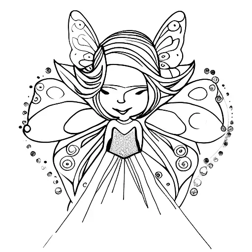 fairy with a crystal in her hand tattoo design idea