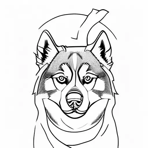 siberian husky tattoo design idea