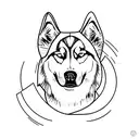 siberian husky tattoo design idea