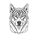 siberian husky tattoo design idea