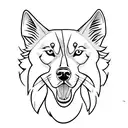 siberian husky tattoo design idea