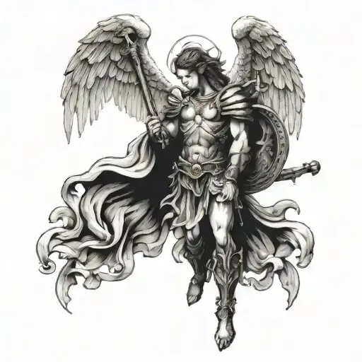 biblical archangel Michael tattoo design idea