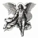 biblical archangel Michael tattoo design idea