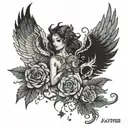 karma and winter  tattoo design idea