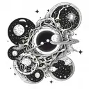 Combine elements of astrophysics and dentistry to create a unique celestial tooth constellation design tattoo design idea