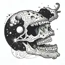 Combine elements of astrophysics and dentistry to create a unique celestial tooth constellation design tattoo design idea