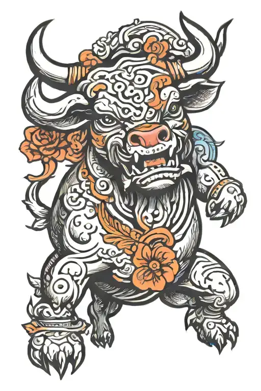 crypto bull  tattoo design idea