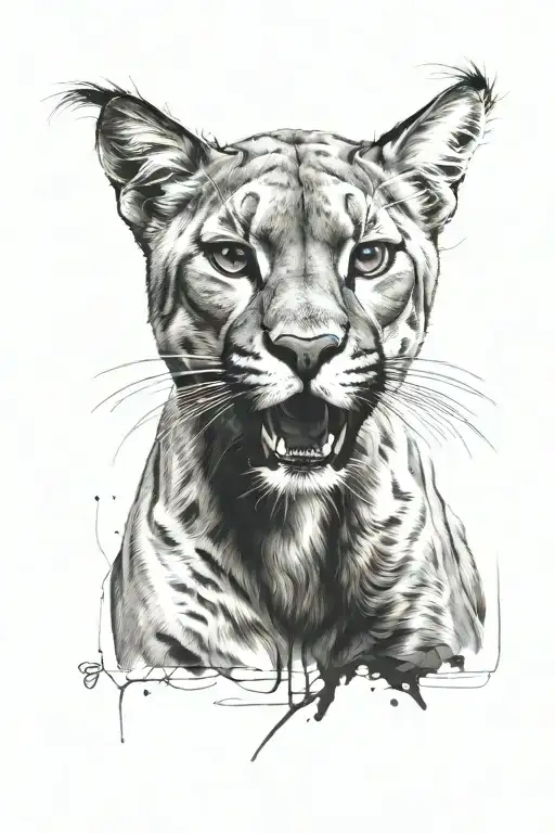 puma tattoo design idea