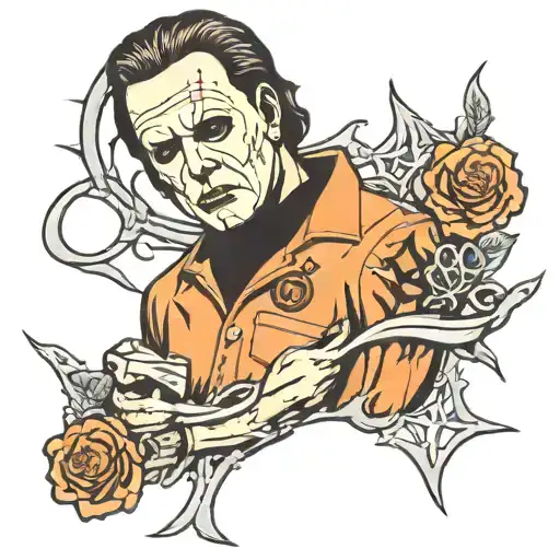Michael Myers old school tattoo design idea