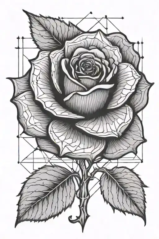 Da Vinci black rose tattoo design idea