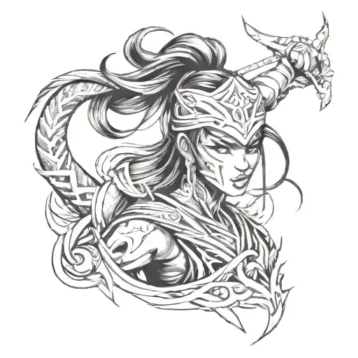 akali tattoo design idea