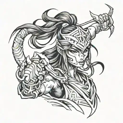 akali tattoo design idea