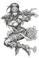 akali league of legends tattoo design idea