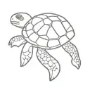 sea turtle, cookie, sloth  tattoo design idea